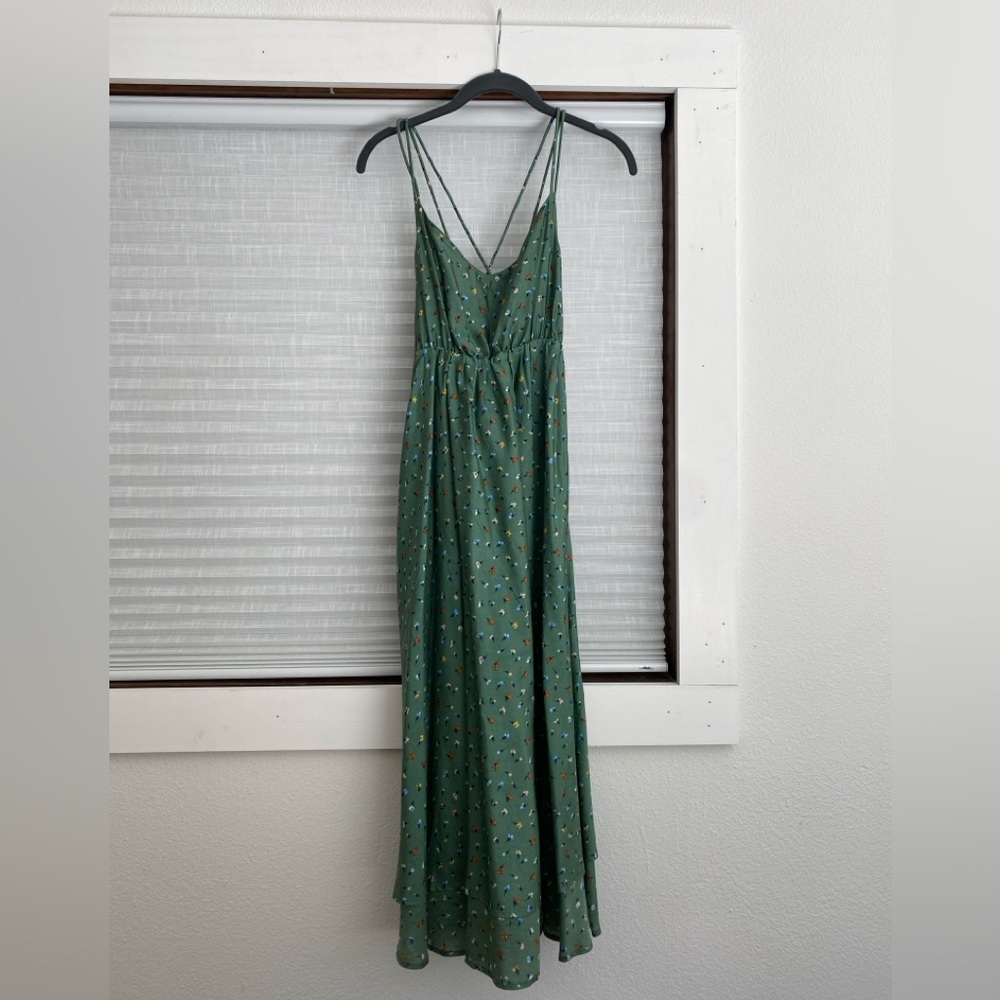 Outerknown strappy floral midi dress